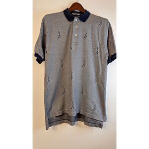 VINTAGE POLO RALPH LAUREN GOLF LOGO GOLFER MOTIF MEN'S LARGE 90'S COTTON SHIRT